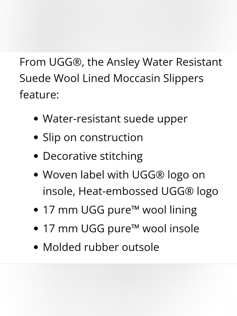 UGG Grey Suede Moccasin Slipper with Shearling Lining - Picture 8 of 11